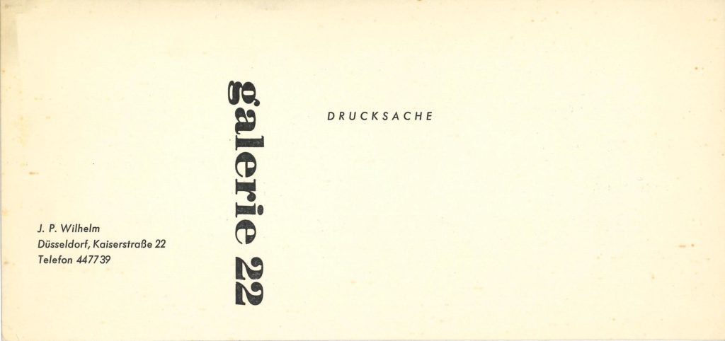 John Cage, David Tudor "jüngste Klaviermusik", Galerie 22, Düsseldorf, 1958 (INVITATION) © SKD 