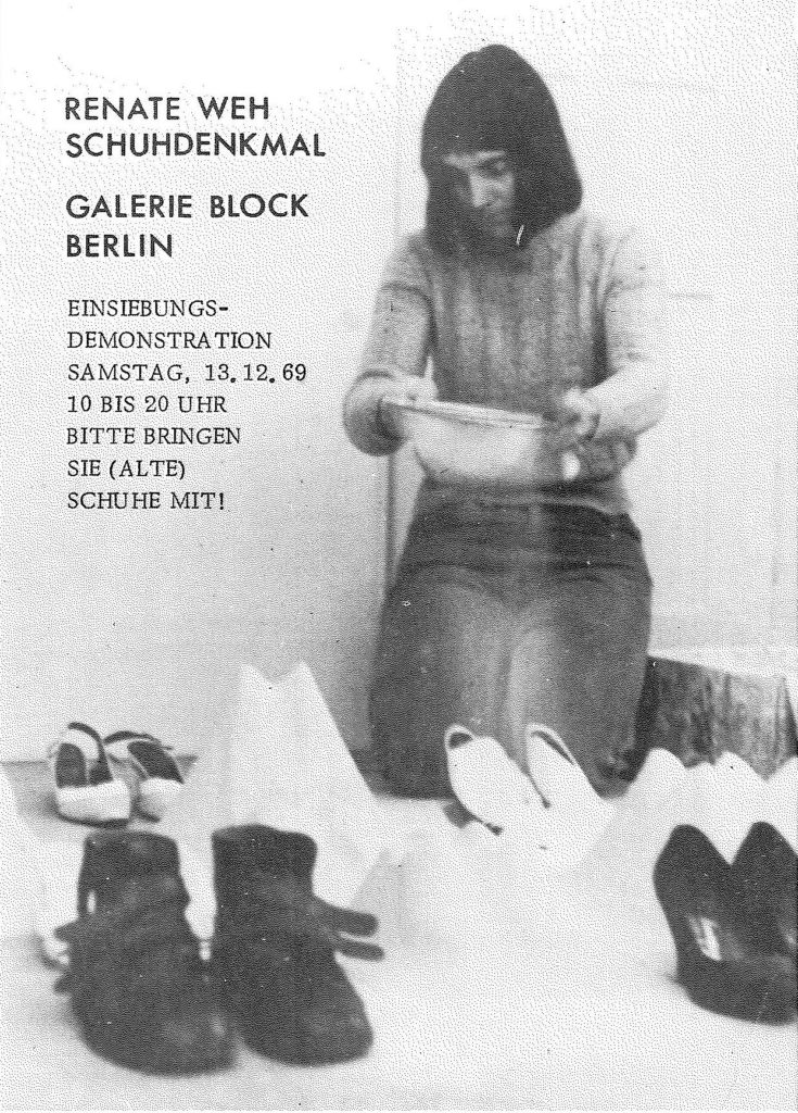 Renate Weh "Schuhdenkmal", Galerie René Block, Berlin, 1969 © the artist and SKD