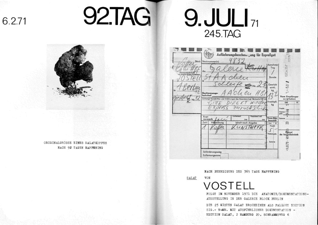 Wolf Vostell "Happening Salat", 1971 (Publication) © The Artist AND SKD