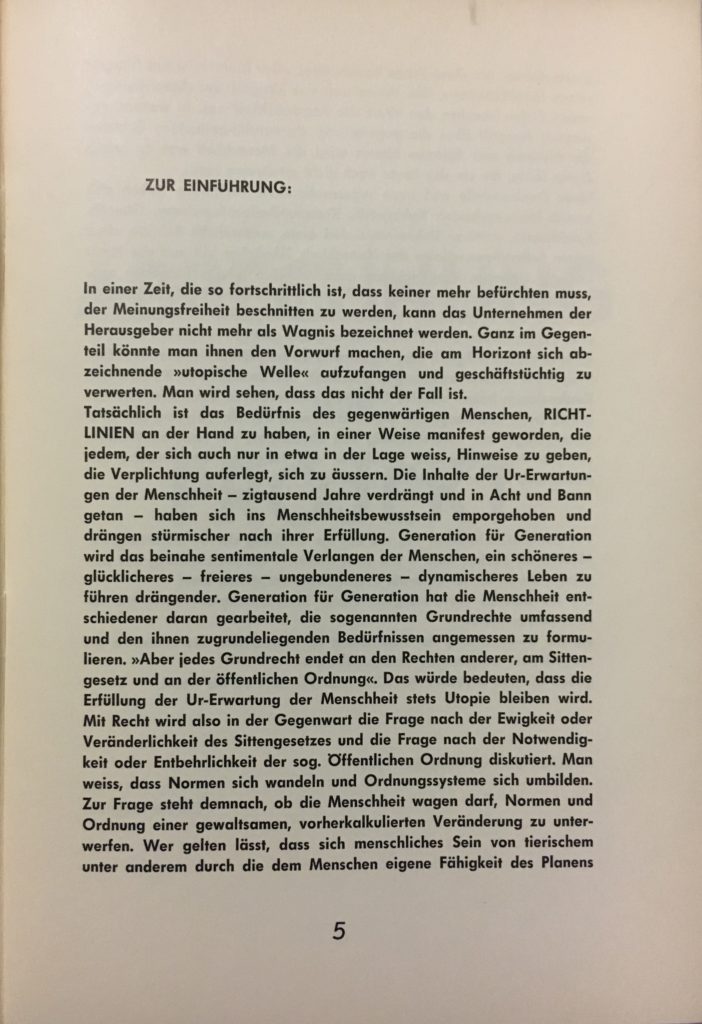 SPUR / "Unverbindliche Richtlinien" von Christofer Baldeney, Rodolphe Gasché und Dieter Kunzelmann - Kunzelmann Redaktion 1962 © SKD