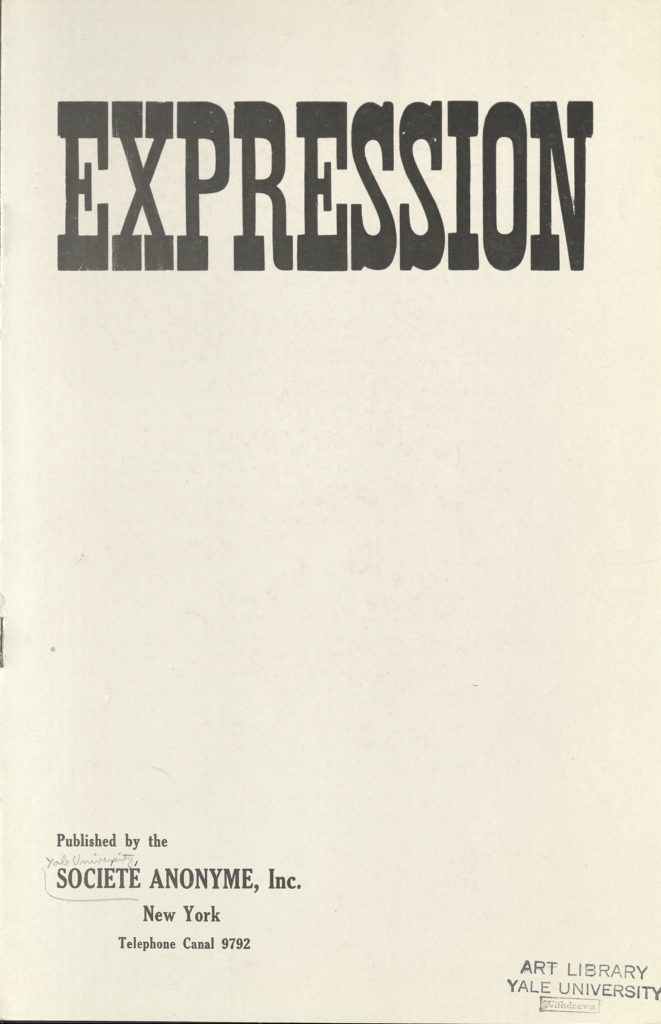 "Expression", published by Societe Anonyme, New York (Date Unkown) © SKD