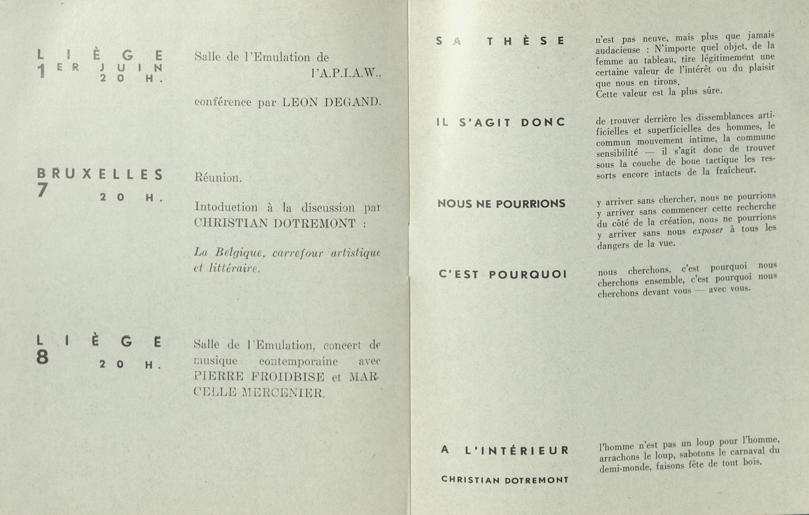 COBRA, La Louvière Liège et Bruxelles, 1950; Archiv der Avantgarden, Staatliche Kunstsammlungen Dresden