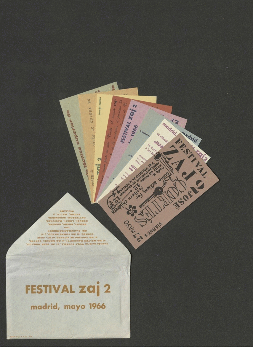 Invitation cards: FESTIVAL ZAJ 2, MADRID 1966; Archiv der Avantgarden, Staatliche Kunstsammlungen Dresden