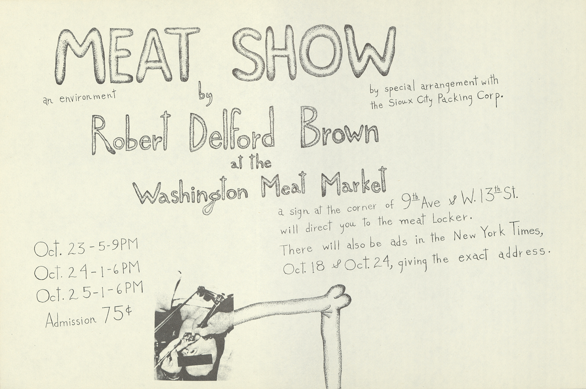 Delford Brown, "The Meat Show", An Environment, 1964 (Invitation); Archiv der Avantgarden, Staatliche Kunstsammlungen Dresden 