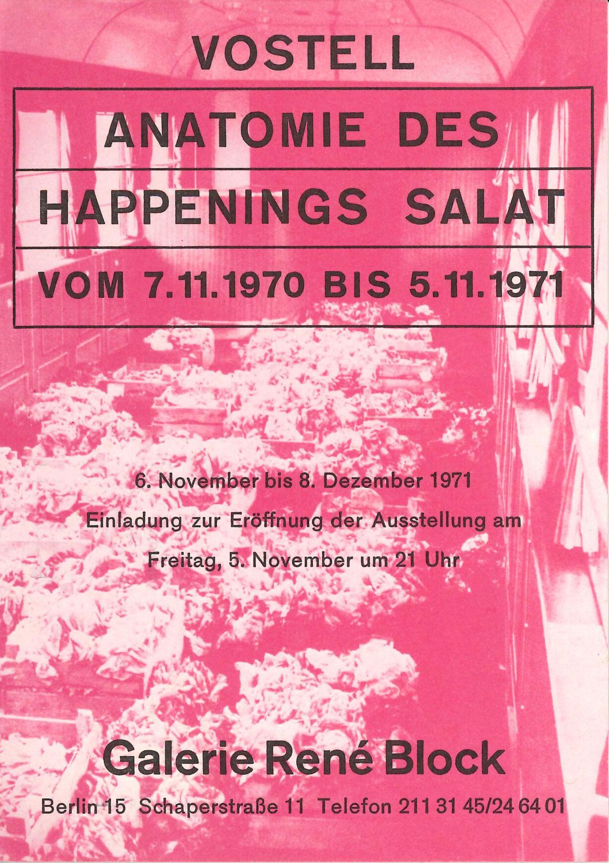Wolf Vostell "Anatomie des Happenings Salat", Galerie René Block, Berlin 1971 (Invitation);  Archiv der Avantgarden, Staatliche Kunstsammlungen Dresden © VG Bild-Kunst, Bonn