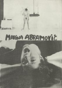 FREEING THE BODY, Marina Abramović , Künstlerhaus Bethanien Berlin, 1976 (Invitation); Archiv der Avantgarden, Staatliche Kunstsammlungen Dresden © VG Bild-Kunst, Bonn