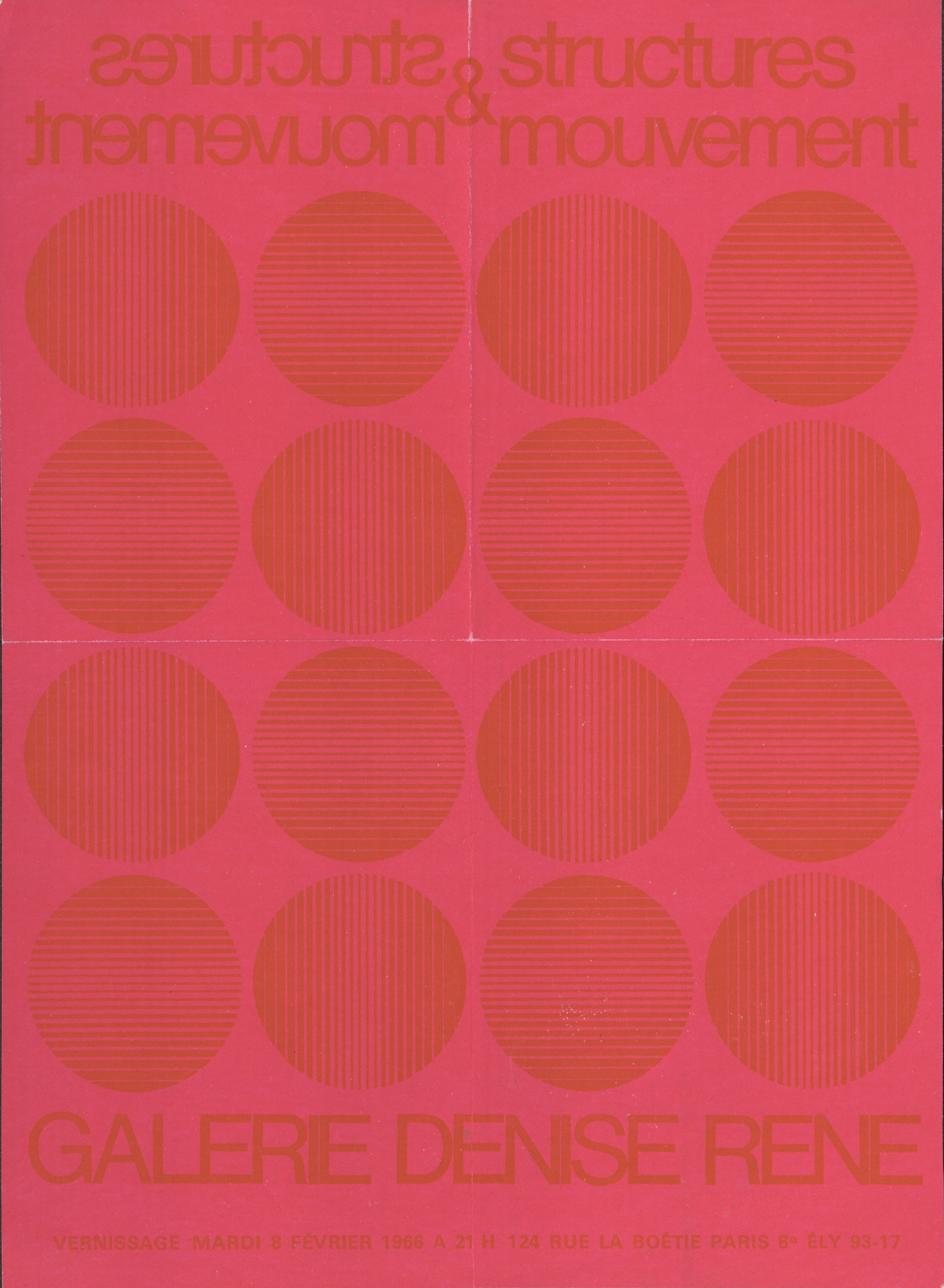 STRUCTURES AND MOUVEMENT, Galerie Denise René Hans Mayer, Paris 1966 (Invitation Poster); Archiv der Avantgarden, Staatliche Kunstsammlungen Dresden